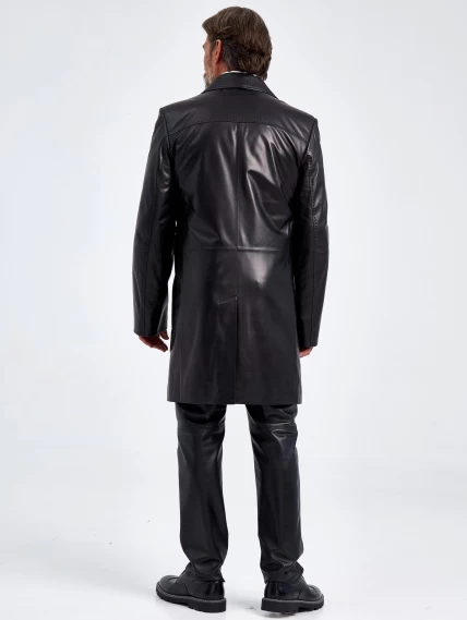 Мужской кожаный тренч премиум класса 2010-11, черный, размер 58, артикул 29050-4