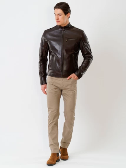 Кожаная куртка мужская 506о, коричневая, размер 48, артикул 28840-6