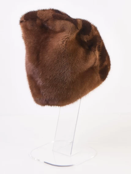 Головной убор из меха норки женский М-297, коричневый, размер 58, артикул 51405-1
