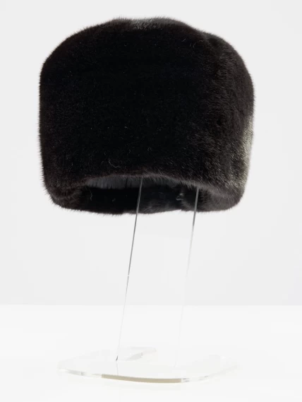 Головной убор из меха норки женский Стюардесса, черный, размер 59, артикул 50750-0