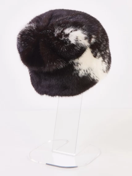 Головной убор из меха норки женский М-284, черный, размер 58, артикул 51435-1