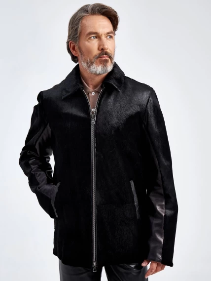 Мужская меховая куртка из меха канадской нерпы Davis, черная, размер 48, артикул 40780-0