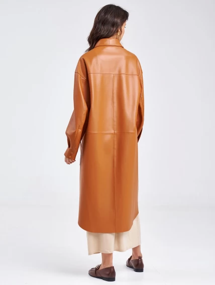 Кожаное женское платье рубашка из натуральной кожи премиум класса 04, виски, размер 44, артикул 23190-6