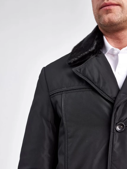 Текстильная зимняя куртка с воротником меха нерпы мужчин Belpasso, черная, размер 48, артикул 40920-4