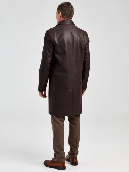 Мужской удлиненный кожаный пиджак премиум класса 22/1, коричневый DS, размер 50, артикул 29560-4