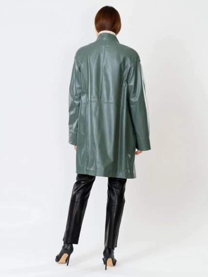Кожаный комплект женский: Куртка 378 + Брюки 03, оливковый/черный, размер 46, артикул 111158-2