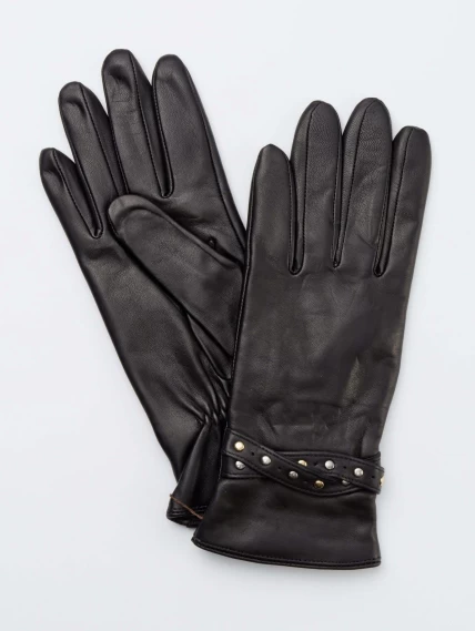 Перчатки кожаные женские IS01447, черные, размер 7, артикул 20300-0