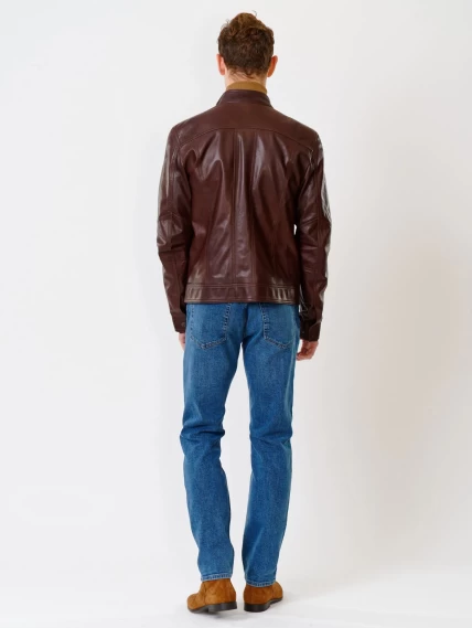 Кожаная куртка мужская 507, коричневая, размер 48, артикул 28420-4