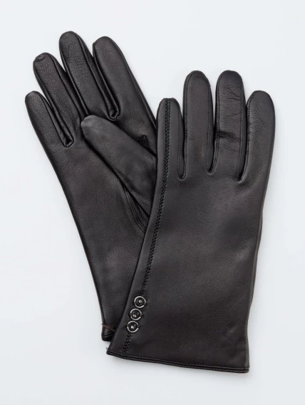 Перчатки кожаные женские IS02805-sh, черные, размер 7, артикул 20310-0