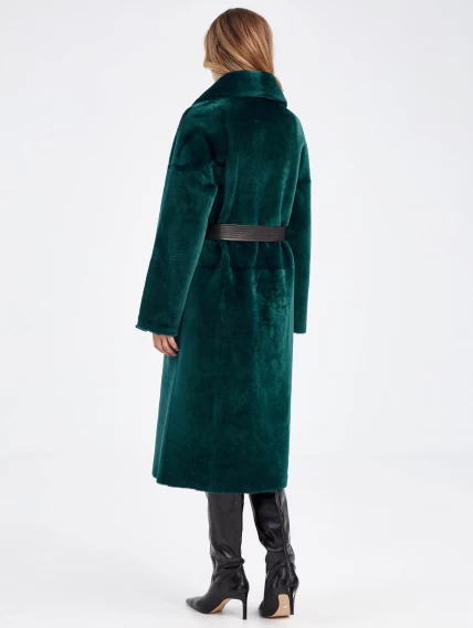 Двустороннее пальто из меховой овчины для женщин премиум класса 2015н, зеленое, размер 44, артикул 63880-6