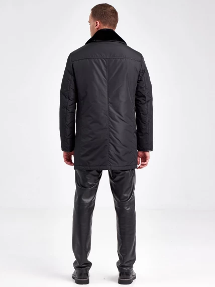 Текстильная зимняя куртка с воротником меха нерпы мужчин Belpasso, черная, размер 48, артикул 40920-2