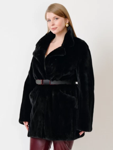 Куртка женская из меха норки Electra(ав), черная, размер 52, артикул 32770-6