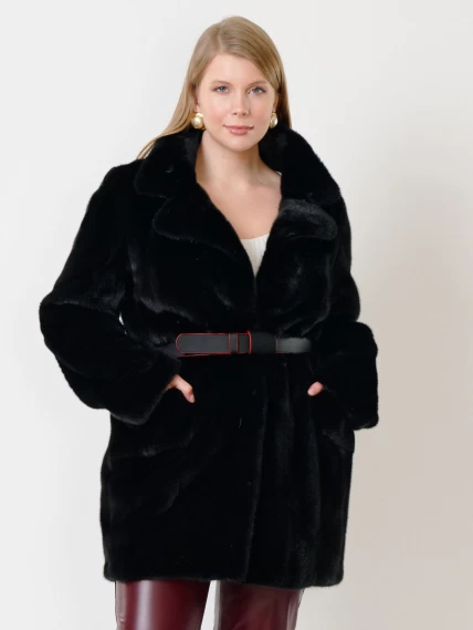 Куртка женская из меха норки Electra(ав), черная, размер 52, артикул 32770-5