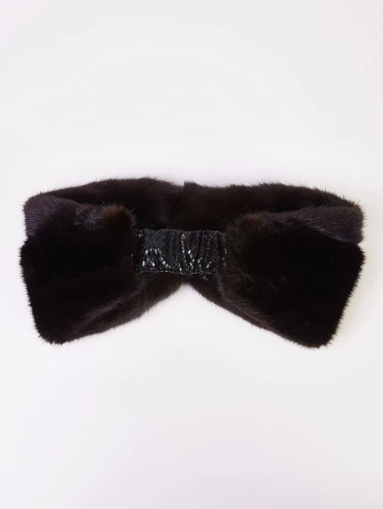 Головной убор (повязка) из меха норки женский М-408, черный, размер 58, артикул 51290-1