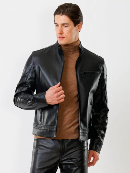 Кожаная куртка мужская 506о, черная, размер 48, артикул 27870-0