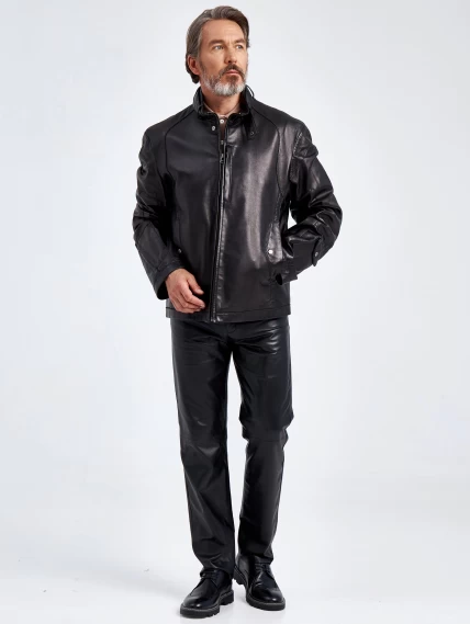 Кожаная куртка мужская Кельвин, черная, размер 58, артикул 29160-6