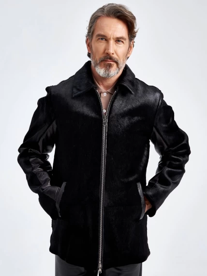 Мужская меховая куртка из меха канадской нерпы Davis, черная, размер 48, артикул 40780-3