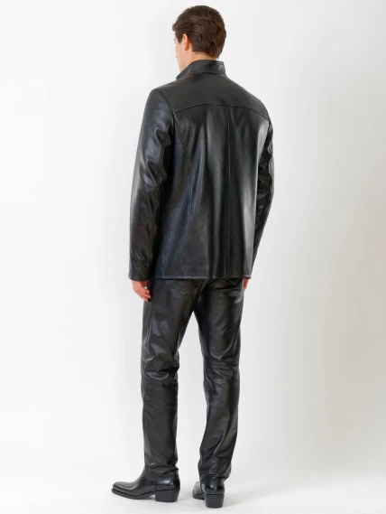 Кожаная куртка утепленная мужская 518ш, черная, размер 50, артикул 40370-4