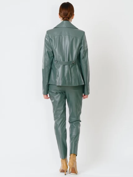 Кожаная куртка пиджак женская 302, оливковый, размер 48, артикул 90800-4