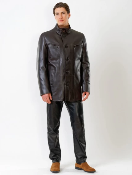 Демисезонный комплект мужской: Куртка 518ш + Брюки 01, коричневый/черный, размер 48, артикул 140510-0