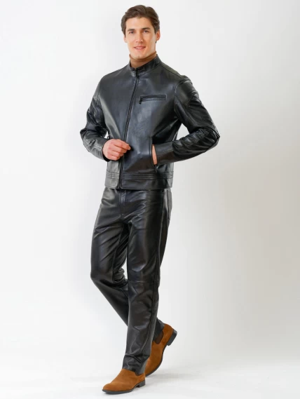 Кожаная куртка мужская 506о, черная, размер 48, артикул 27870-3