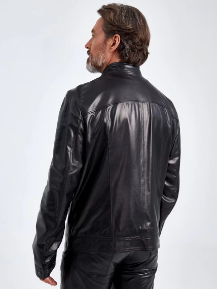 Кожаная куртка мужская 505, черная, размер 56, артикул 29080-6