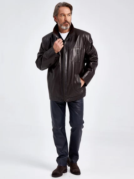 Кожаная куртка мужская 508, коричневая, размер 58, артикул 29570-5