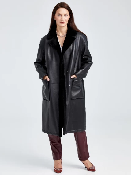 Длинное женское пальто оверсайз премиум класса 2002, черное, размер 50, артикул 62380-0
