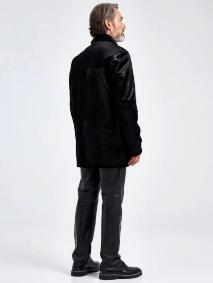 Мужская меховая куртка из меха канадской нерпы премиум класса VE-7885, черная, размер 48, артикул 40790-2