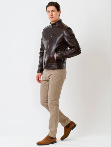 Кожаная куртка мужская 506о, коричневая, размер 48, артикул 28840-3