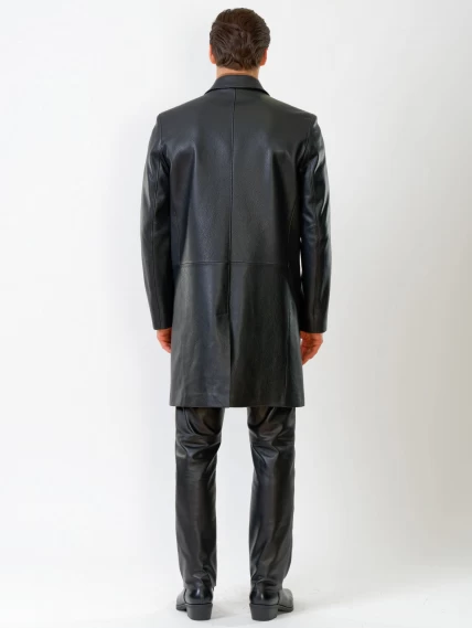 Мужской удлиненный кожаный пиджак премиум класса 22/1, черный, размер 56, артикул 29580-4