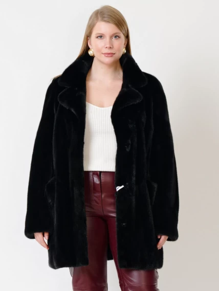 Куртка женская из меха норки Electra(ав), черная, размер 52, артикул 32770-0