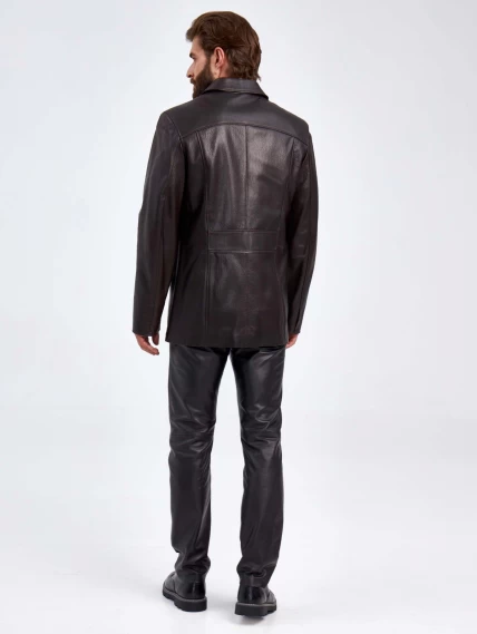 Кожаный пиджак для мужчин 2010-8, коричневый, размер 48, артикул 29320-2