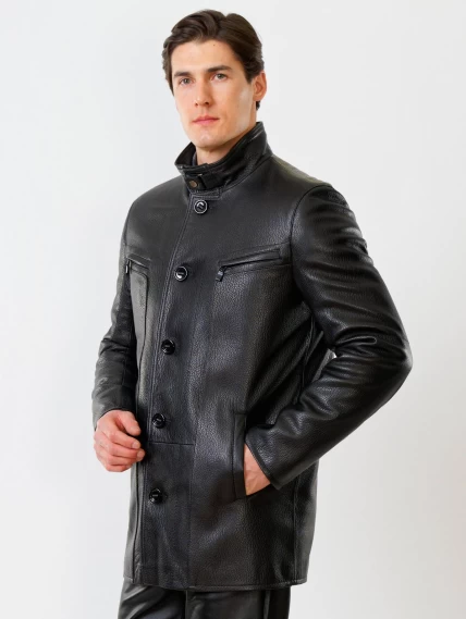 Кожаная куртка утепленная мужская 517нвш, черная, размер 56, артикул 40360-5