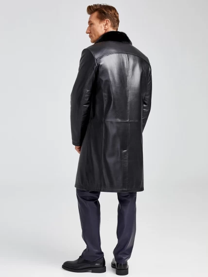 Зимний комплект мужской: Пальто утепленное 533мех + Брюки 01, черный/синий, размер 48, артикул 140290-2