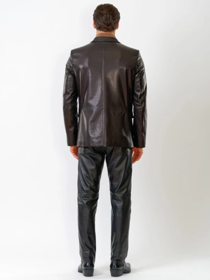 Кожаный костюм мужской: Пиджак 543 + Брюки 01, черный, размер 48, артикул 140160-2