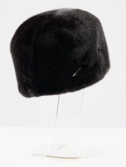 Головной убор из меха норки женский Стюардесса, черный, размер 59, артикул 50750-1