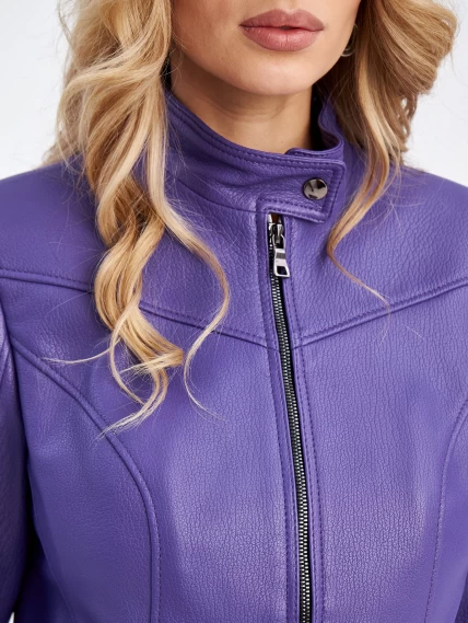 Женская кожаная куртка премиум класса 3045, фиолетовая, размер 50, артикул 23300-3