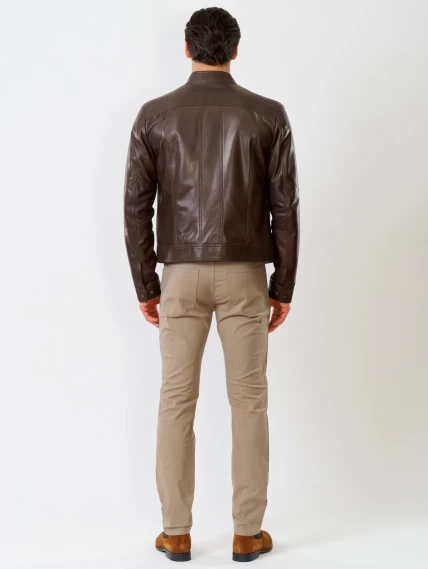 Кожаная куртка мужская 507, коричневая, размер 48, артикул 28591-4