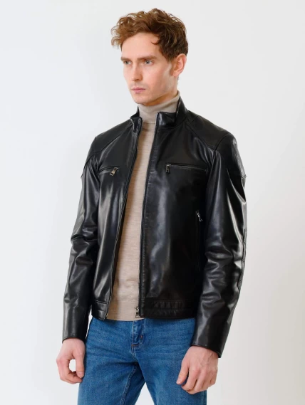 Кожаная куртка мужская 545, черная, размер 54, артикул 28371-2