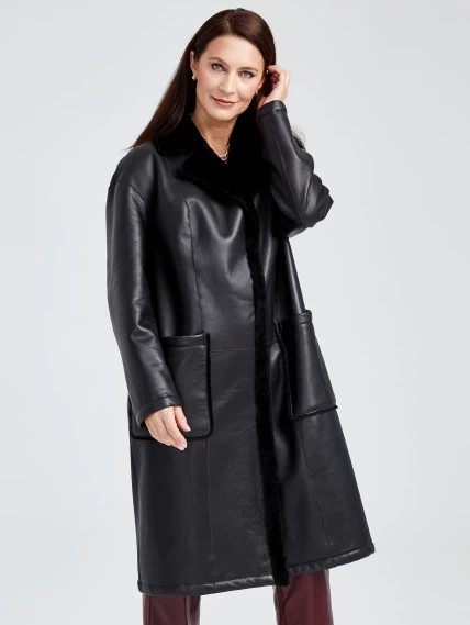Длинное женское пальто оверсайз премиум класса 2002, черное, размер 50, артикул 62380-1