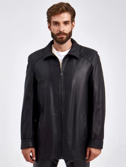 Кожаная куртка мужская 522, черная, размер 50, артикул 29340-3