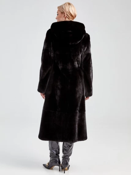 Зимний комплект женский: Шуба из меха норки 17231(к) + Брюки 02, черный, размер 48, артикул 111342-2