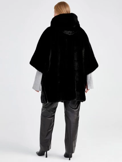 Зимний комплект женский: Шуба из меха норки Эмма + Брюки 04, черный, размер 62, артикул 111312-2