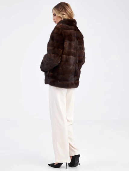 Женская куртка из меха соболя премиум класса 2а(с), темно-коричневая, размер 50, артикул 33940-6