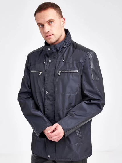 Текстильная куртка с кожаными отделками для мужчин 07214, черный, размер 48, артикул 40940-0