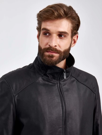 Кожаная куртка мужская 522, черная, размер 50, артикул 29340-4