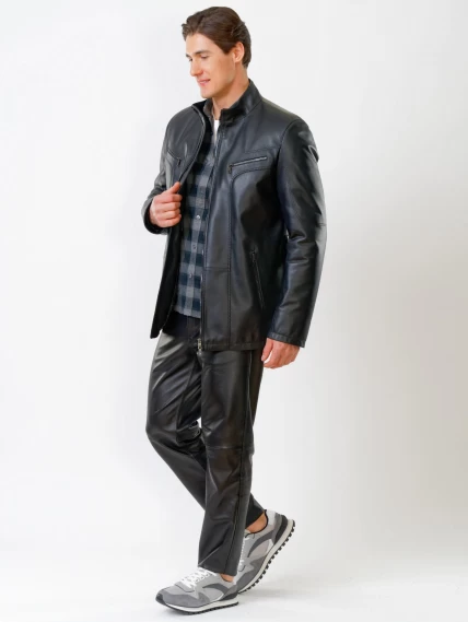 Демисезонный комплект мужской: Куртка утепленная 537ш + Брюки 01, черный, размер 48, артикул 140130-6