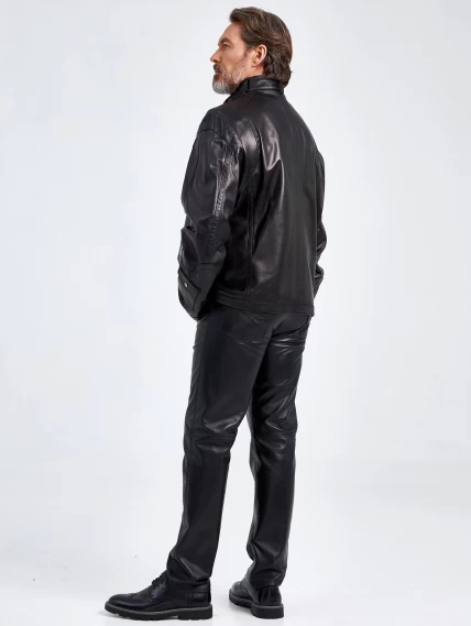 Кожаная куртка мужская Кельвин, черная, размер 58, артикул 29160-4