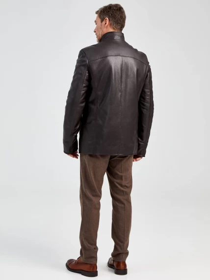 Кожаная куртка утепленная мужская 518ш, коричневая, размер 50, артикул 40470-4